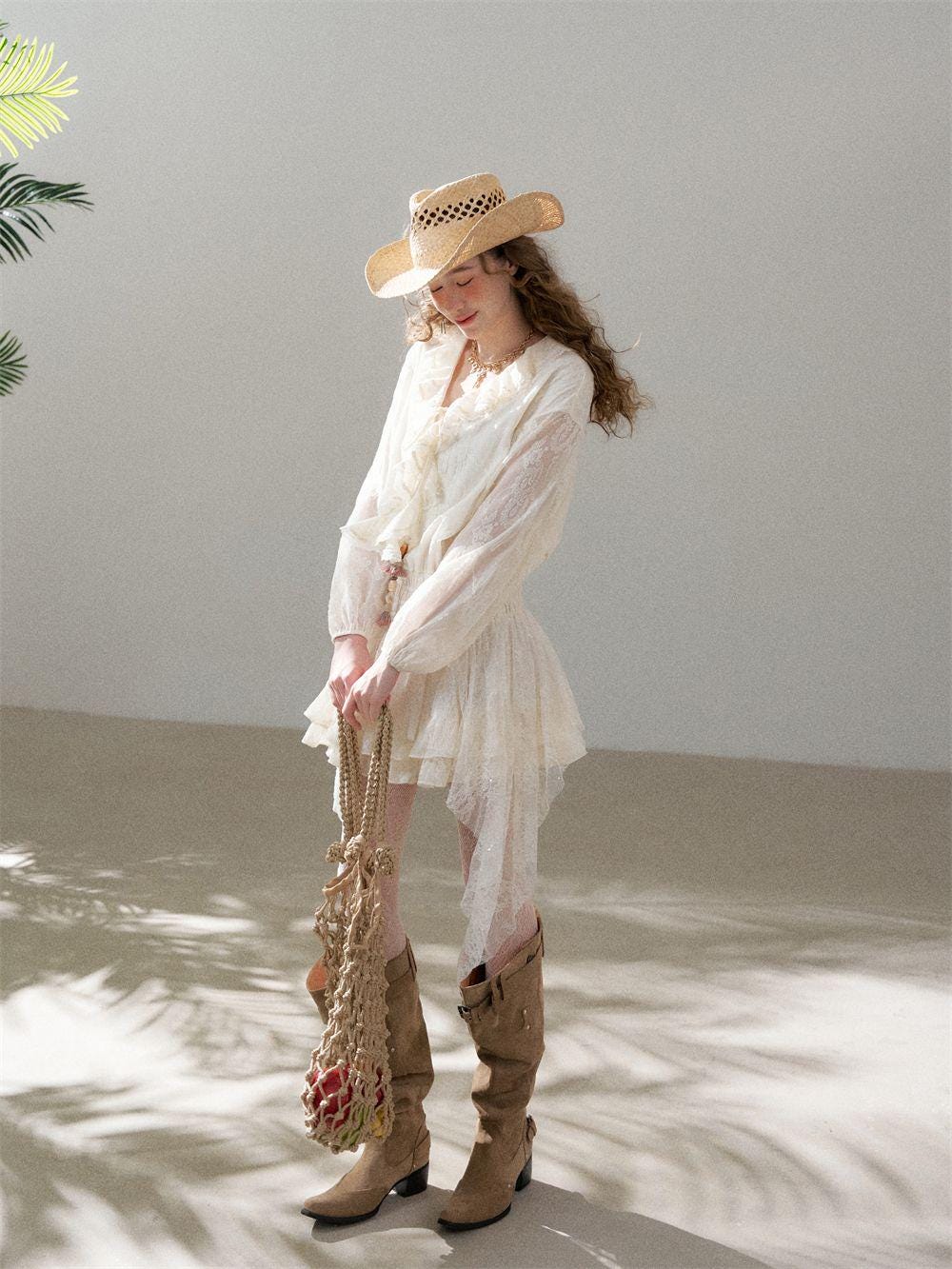 Embroidered Ruffle Dress | Romantic Cotton Midi | Boho Cottagecore Style