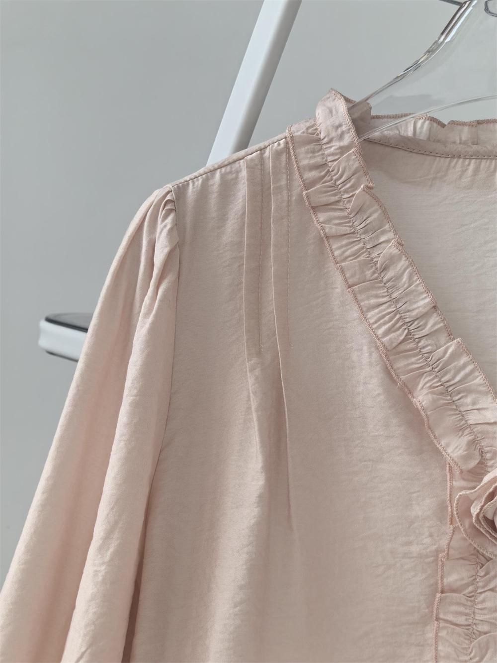 Romantic Rose Pleated Blouse