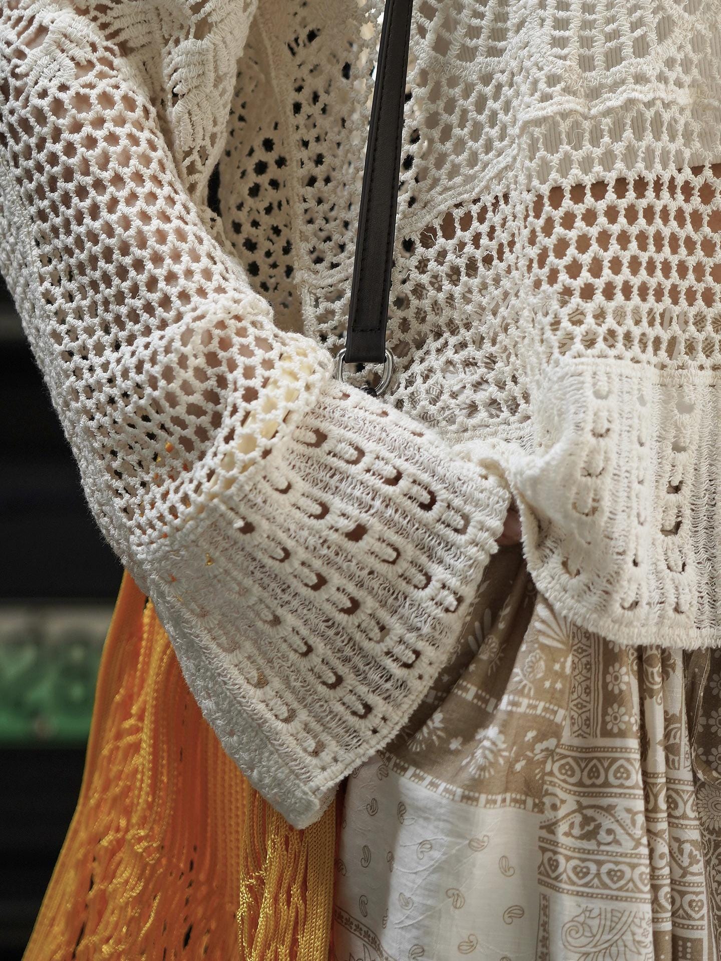 Bohemian See-Through Crochet Knit Top