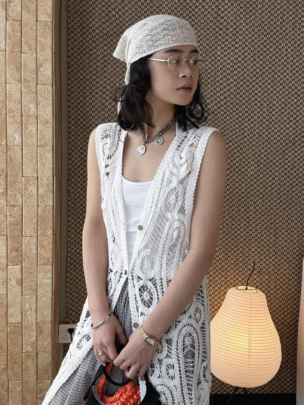 Boho Crochet Knit Cardigan Open Lace Cover Up Lightweight Vintage Style Bohemian Layering Top