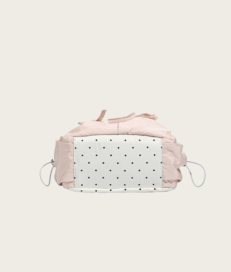 Ribbon Polka Dot Canvas Backpack