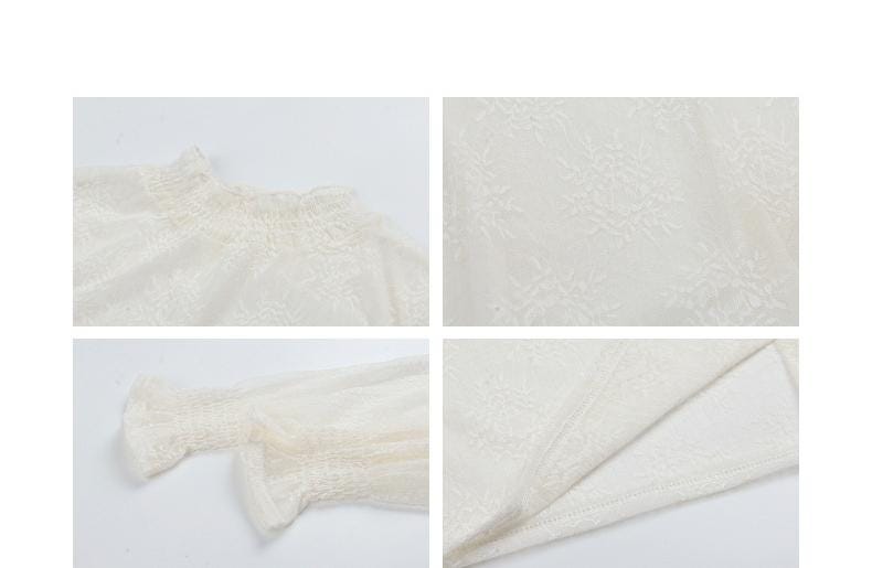 Floral Lace Half-neck Blouse