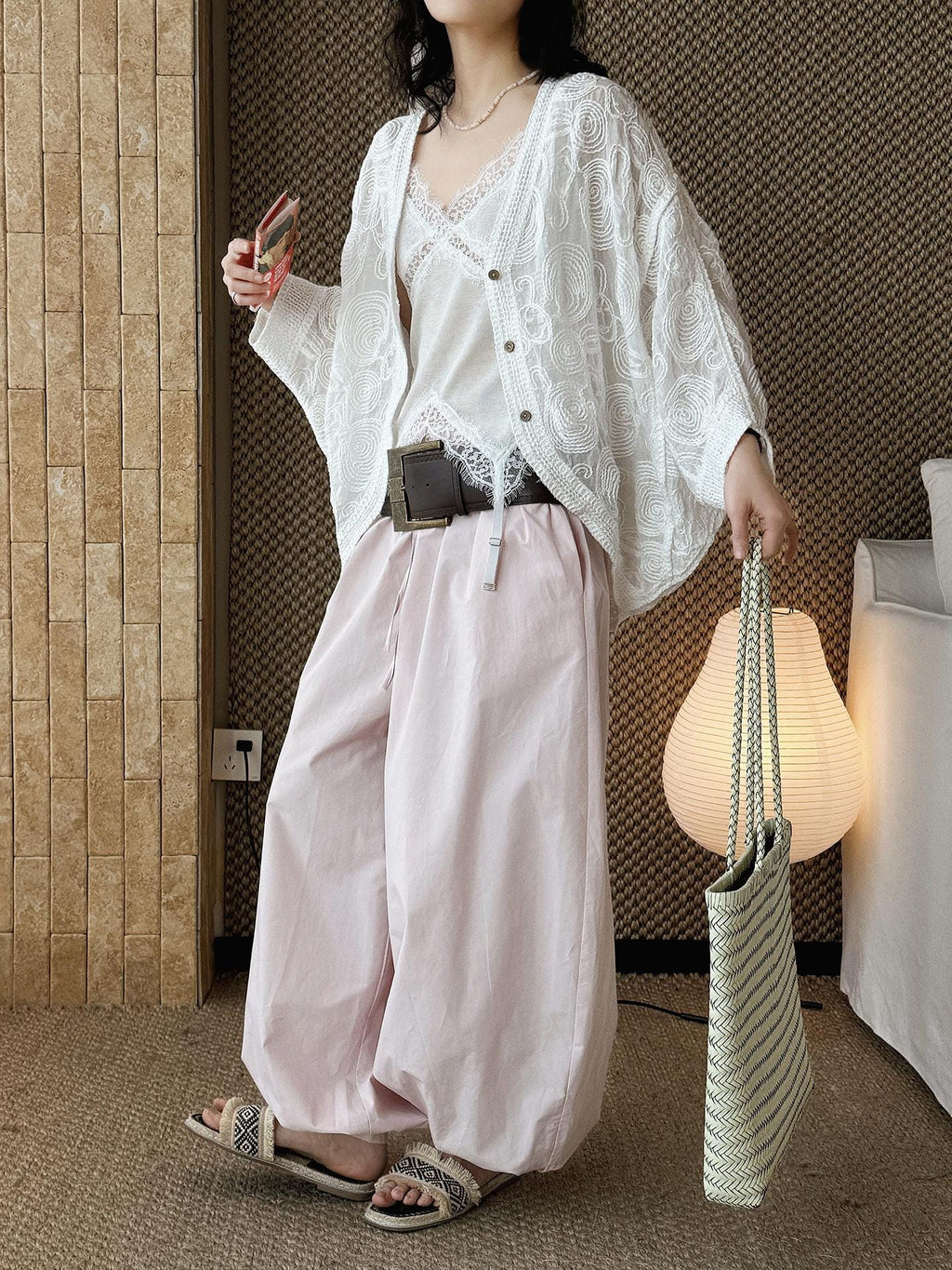 Paisley Embroidered Lace Lightweight Cotton Cover Up Sheer Button Shirt Vintage Style Layering Top