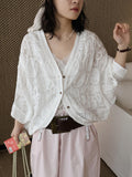 Paisley Embroidered Lace Lightweight Cotton Cover Up Sheer Button Shirt Vintage Style Layering Top