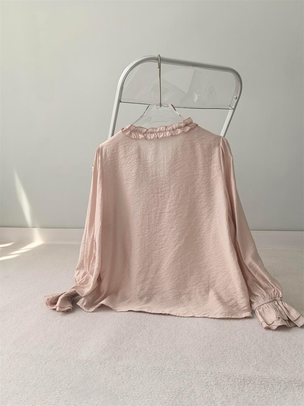 Romantic Rose Pleated Blouse