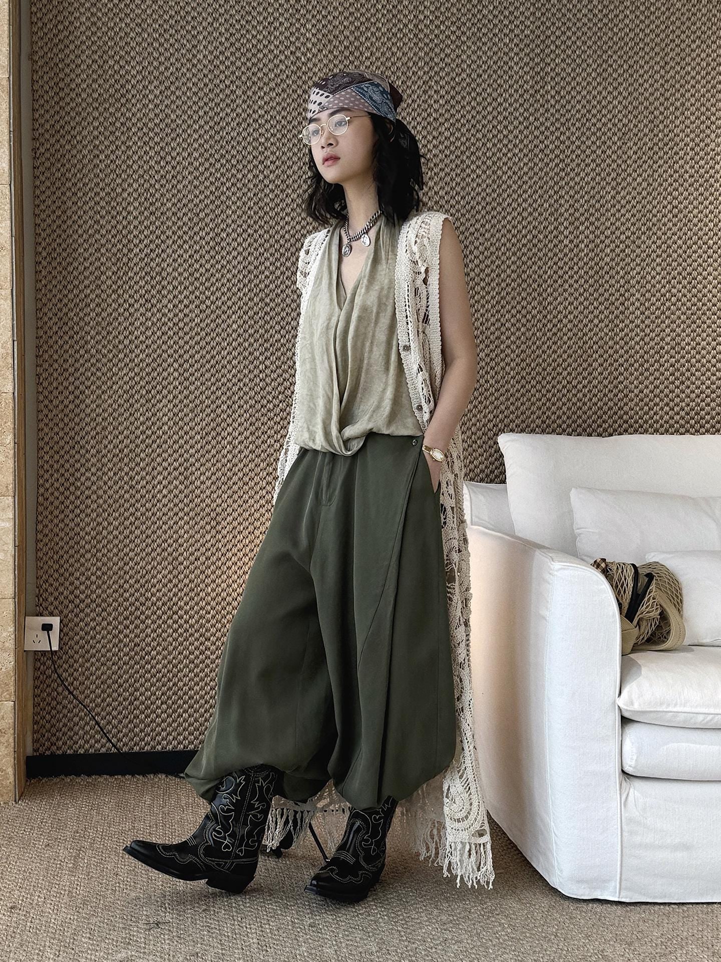 Boho Crochet Knit Cardigan Open Lace Cover Up Lightweight Vintage Style Bohemian Layering Top