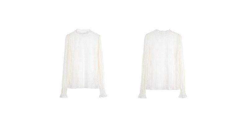 Floral Lace Half-neck Blouse
