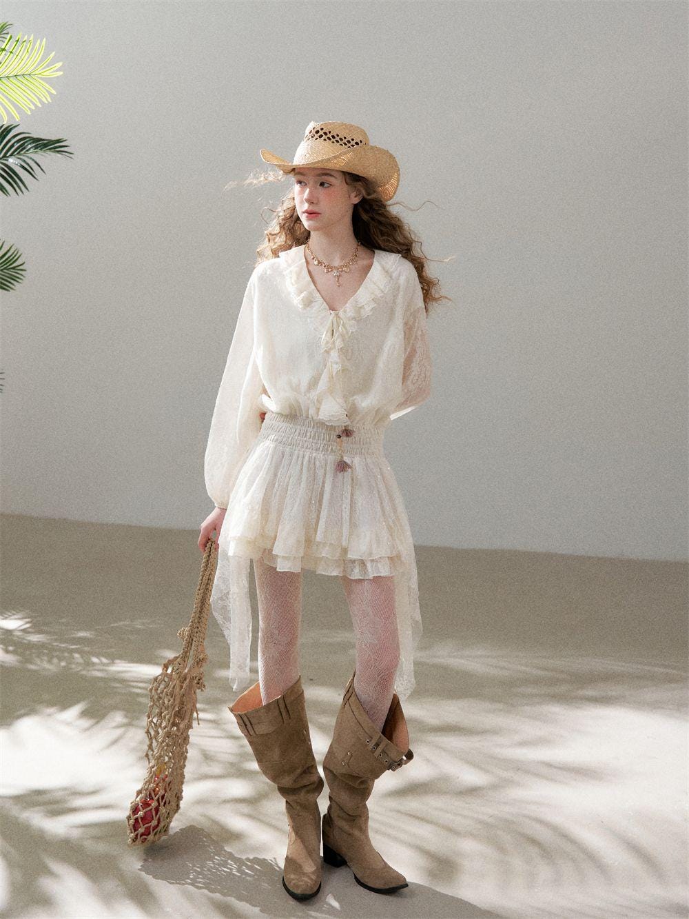 Embroidered Ruffle Dress | Romantic Cotton Midi | Boho Cottagecore Style