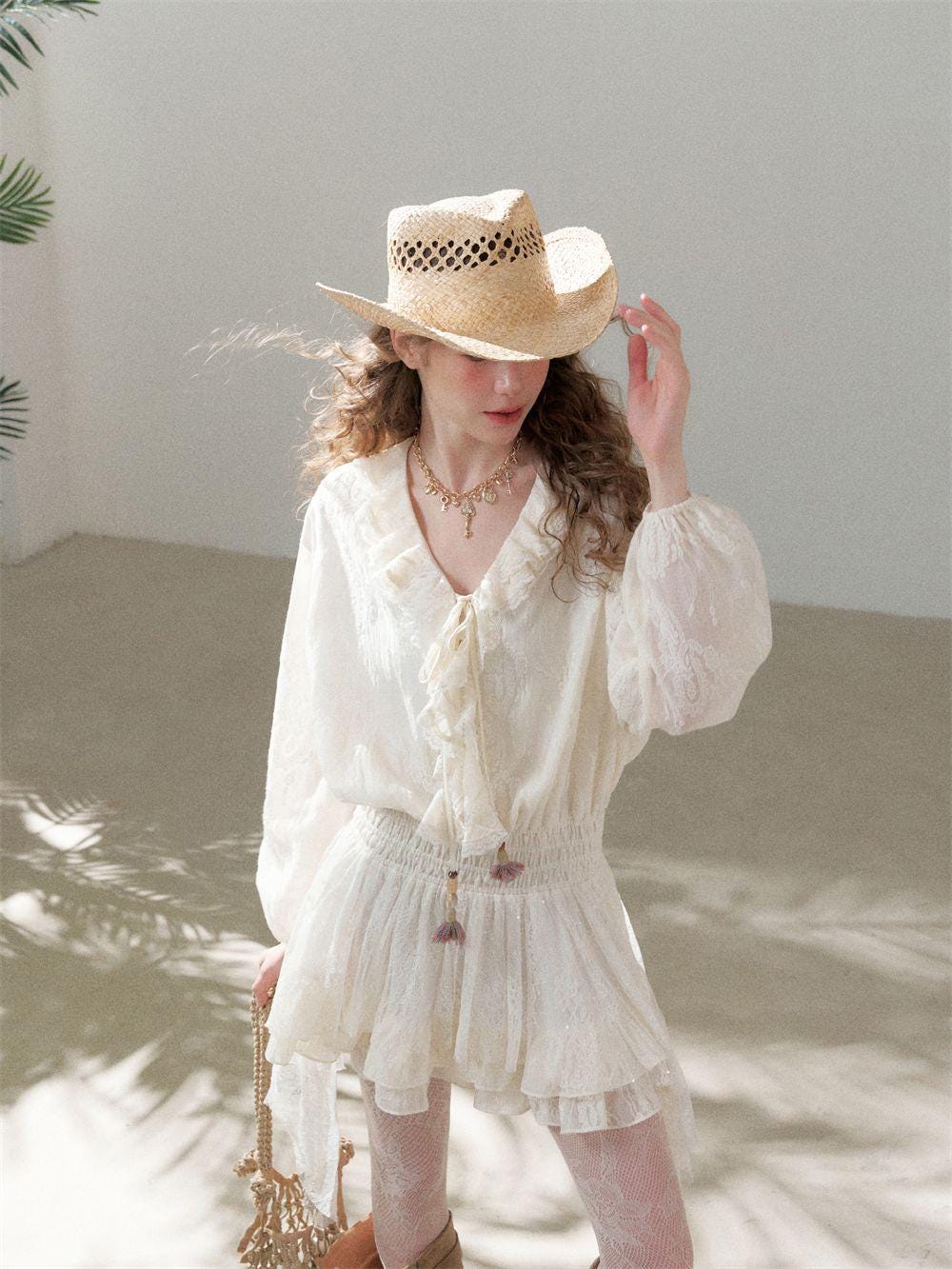 Embroidered Ruffle Dress | Romantic Cotton Midi | Boho Cottagecore Style