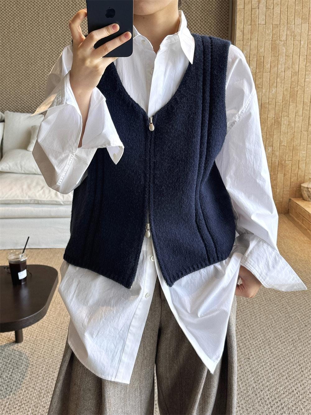 Double-Zip Knit Vest